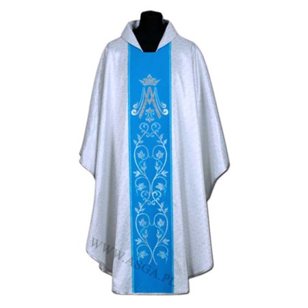 Blue and White Marian Chasuble