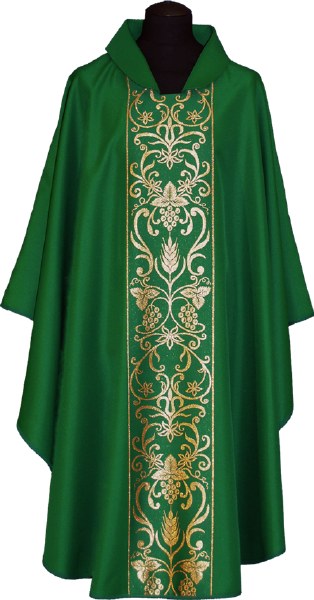 Green Chasuble with Gold Vine Panel