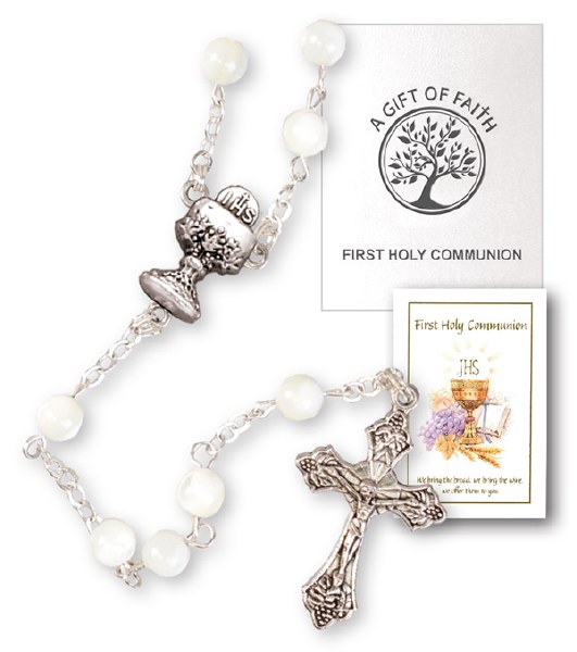 Mother of pearl First Holy Communion Rosary