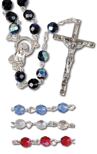 Loose Blue Glass Rosary Beads