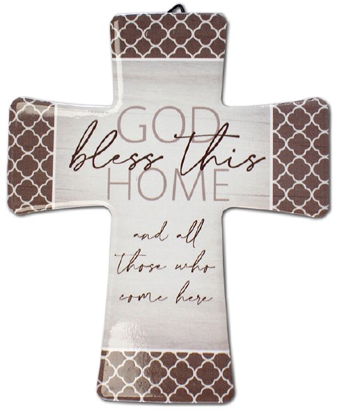 Bless This Home Porcelain Message Cross