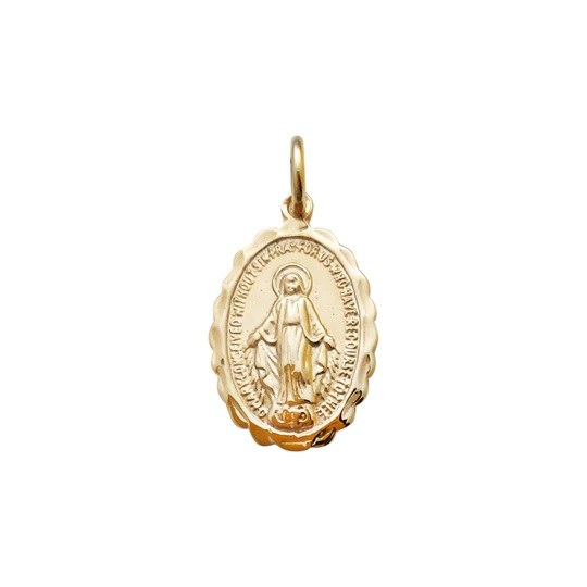 9ct Gold Miraculous Medal Chain (15mm)