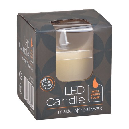 White Wax/LED Candle with Timer (10cm)