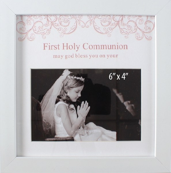 First Holy Communion Pink Photo Frame (22cm)