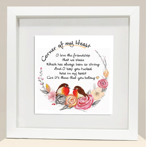 Friendship Corner of My Heart Framed Picture
