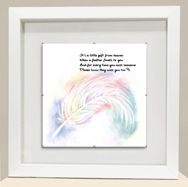 A Little Gift From Heaven Feather Framed Print