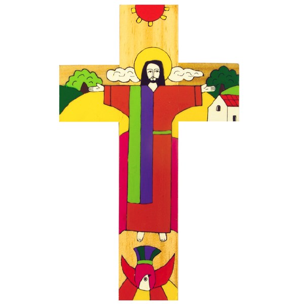 Christ is risen hand painted cross (10cm)