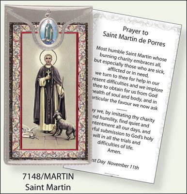 St Martin Prayer Card and Medal