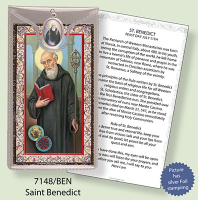 St Benedict Prayer Card and Medal