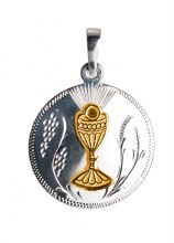 Round First Holy Communion Medal