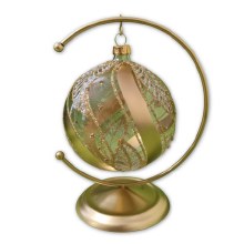 Clear and Gold Christmas Bauble with Stand Clear and Gold Christmas Bauble with Stand