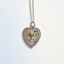 First Communion Heart Shaped with Chalice Pendant