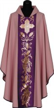 Pink and Purple Chasuble with Cross and Grapes