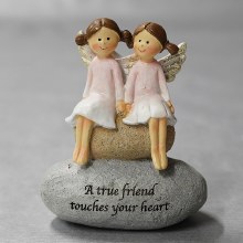 Best Friends Angel on a Stone (10cm)