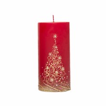 Christmas Tree Pillar Candle (15cm)