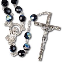 Loose Black Glass Rosary Beads