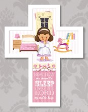 Praying Girl Message Cross (25cm)