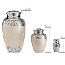 Additional picture of Silver & Cream Keepsake Memorial Urn (8cm)