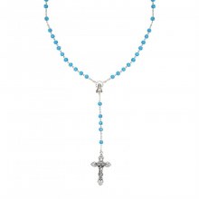 Additional picture of Light Blue Crystal Rosary Beads Loose