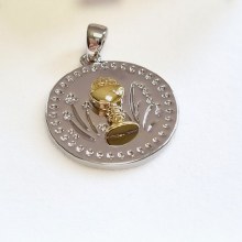 Additional picture of First Communion Round Shaped with Chalice Medal