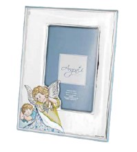 Silver Boy Guardian Angel Photo Frame