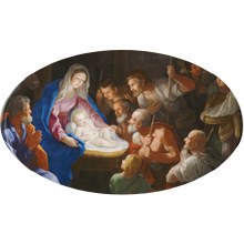 Nativity Jesus Ceramic Oval Plaque