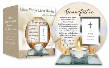 Grandfather Glass Votive Light Holder Plaque