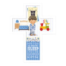 Praying Boy Message Cross (25cm)