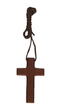 Wood cross with cord (4cm) Wood cross with cord (4cm)