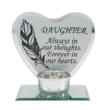 Daughter Feather Heart Tea Light