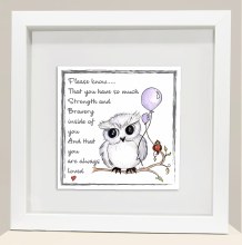 Strengh and Bravery Wise Owl Framed Picture Strengh and Bravery Wise Owl Framed Picture