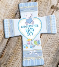 Baby Boy Blessing Porcelain Cross