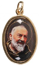 St Pio Medal Gold Finish