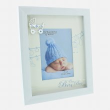 Baby Boy White Photoframe with Silver Icon