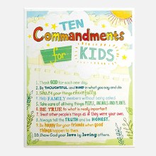 Ten Commandments For Kids Plaque (20 x 25cm) Ten Commandments For Kids Plaque (20 x 25cm)