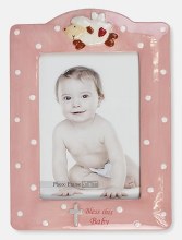 Pink Lamb Bless This Baby Frame