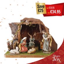 A Star Born Nativity Scene with Light