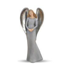 Additional picture of Silver Christmas Angel with Wings Decoration (23cm)