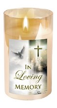 In Loving Memory Glass Led Candle