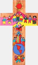 Children of the World Hand Painted Wooden Cross (63cm)