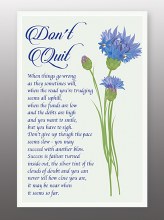 Don't Quit Glasss Plaque With Stand