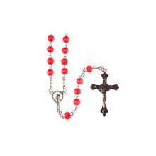 Red Glass Rosary Beads