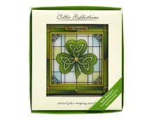 Additional picture of Shamrock Stain Glass Panel (16x 16cm)