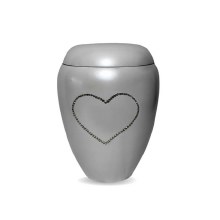 White Heart Keepsake Urn (8cm)