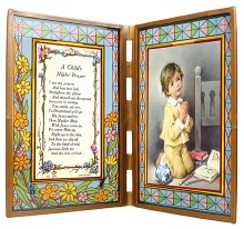 Boy Night Prayer Glass Prayer Plaque (25x 18cm)