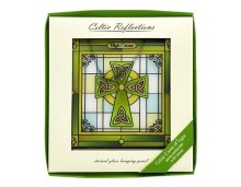 High Celtic Cross Staing Glass Panel (16x 16cm)