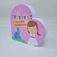 Additional picture of Girl First Holy Communion Heart Plaque