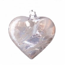 Additional picture of Pearl White Glass Friendship Heart (10cm)