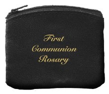 Black First Holy Communion Rosary Purse