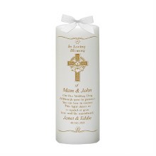 Additional picture of Claddagh Cross & Shamrock Gold Wedding Remembrance Candle